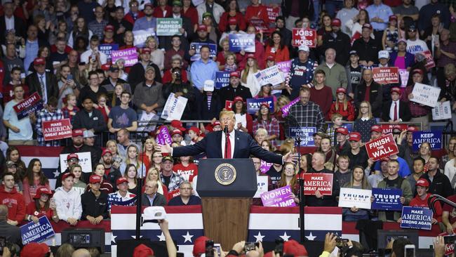 President Donald Trump speaks at a rally at the Allen County War Memorial Coliseum in Fort Wayne this month.