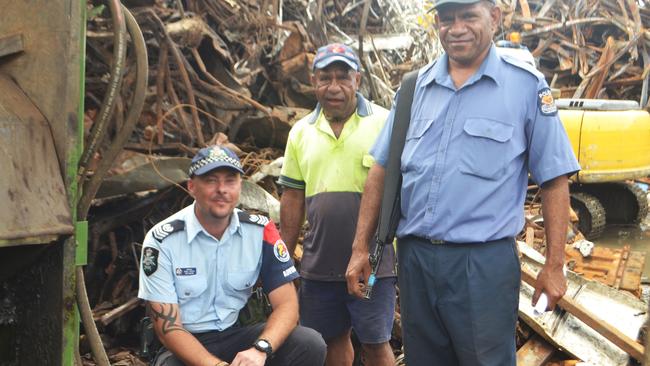 AFP officer Brad Turner in Lae during his deployment.