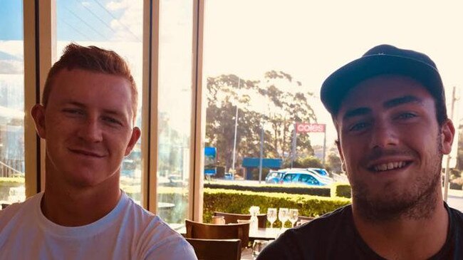 Joel Dark (left) with his brother Kurt. The pair are cousins of Sydney Roosters star Boyd Cordner.