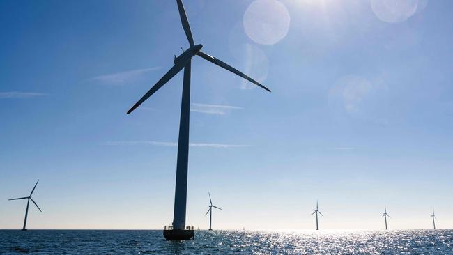 An example of an Offshore Wind Farm – in this case constructed by Danish wind giant Orsted. (Photo by Thomas Traasdahl / Ritzau Scanpix / AFP) / Denmark OUT