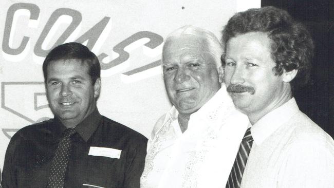 Trevor Coomber (Far right) was elected as the member for Currumbin in 1989. Supplied photo.