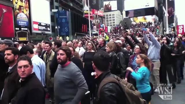Paul McCartney performs in Times Square