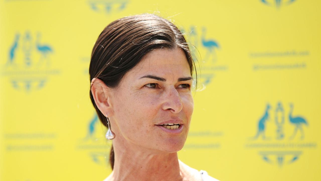 Former Australian Netball captain Kathryn Harby-Williams speaks to media during the Australian Netball Commonwealth Games Team Announcement at State Netball Hockey Centre on February 5, 2018 in Melbourne, Australia. (Photo by Michael Dodge/Getty Images)