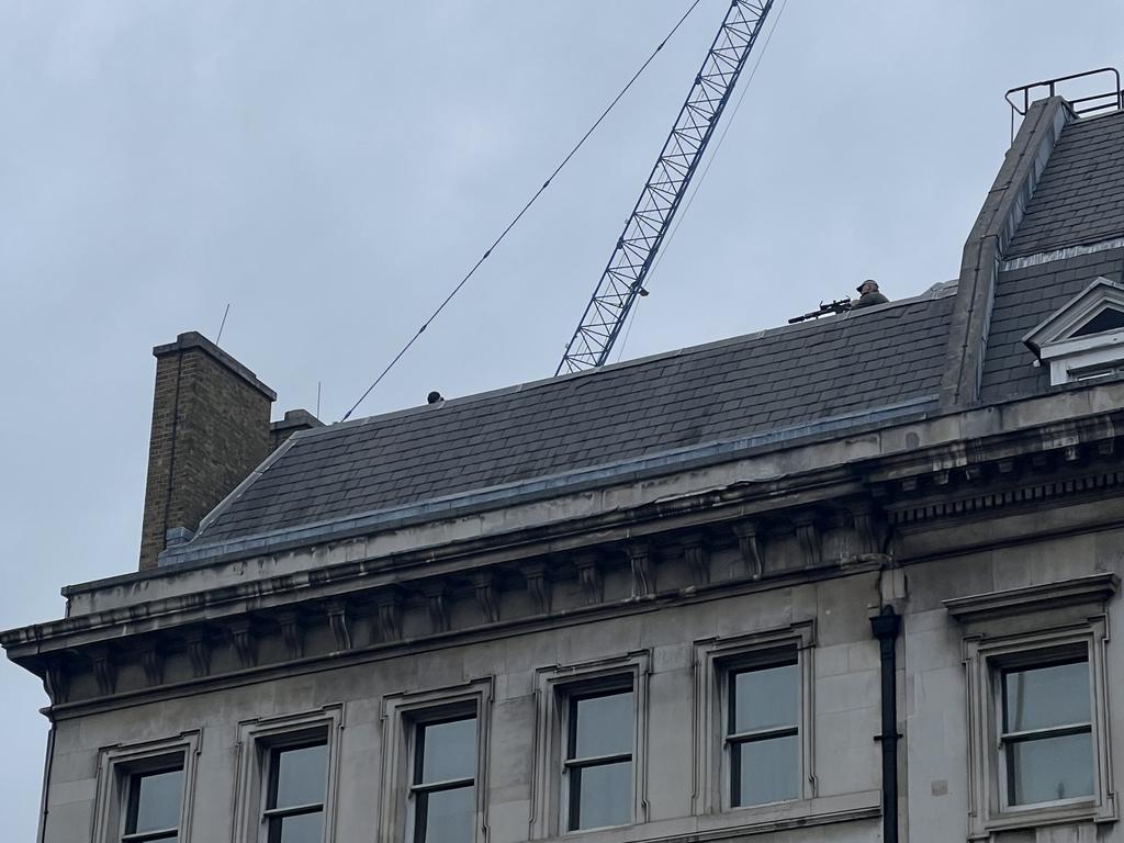 Rooftop opposite Westminster Hall, along Parliament Street.