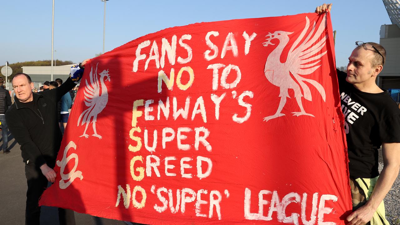 Liverpool fans are particularly angry about their club’s role in the plans. Picture: Clive Brunskill/Getty Images