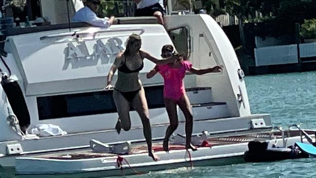 Ivanka and daughter Arabella made a splash this weekend. Picture: Splash News/Media Mode