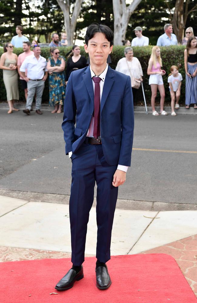 Asher Chong at Centenary Heights State High School formal. Picture; Patrick Woods.