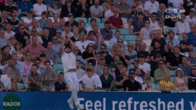 Ben Stokes’ spectacular two-touch catch dismisses Cummins