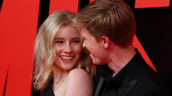 Rorie Buckley and Robert Irwin at the Australian premiere of Mission: Impossible – Dead Reckoning Part One in Sydney in July. Picture: Getty Images