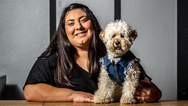 Alina Michaels, of Fairlight, with her dog Coco the Peekapoo. Picture: Monique Harmer.