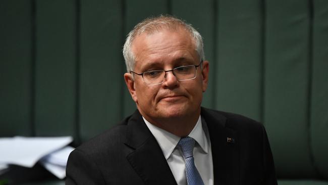 Scott Morrison during Question Time on Wednesday. Picture: Getty Images