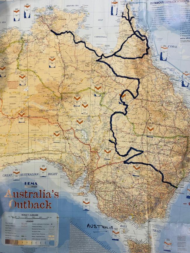 Tess and Grady’s route through Australia