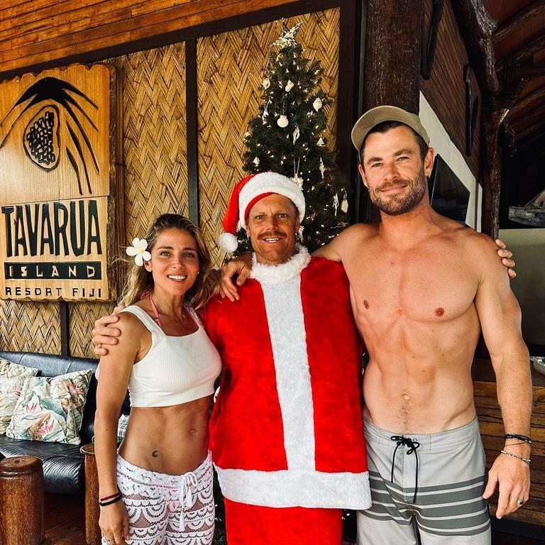 Santa goes beardless on tropical Tavarua.