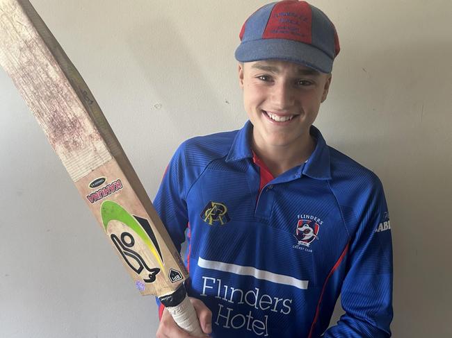 Field and his Kookaburra bat have seen off plenty of balls. Picture: Supplied.