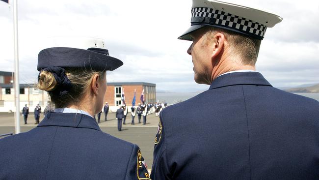 Police officers at the Tasmania Police Academy in Rokeby.