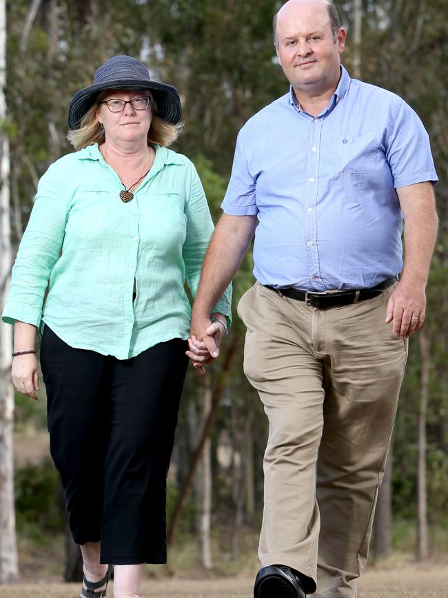 Leanne &amp; Nicolas Roulant, they are the parents of Daniel Roulant who died in 2017 from meningococcal disease, posing in Camp Hill, on Wednesday January 30th 2019 — Image AAP/Steve Pohlner