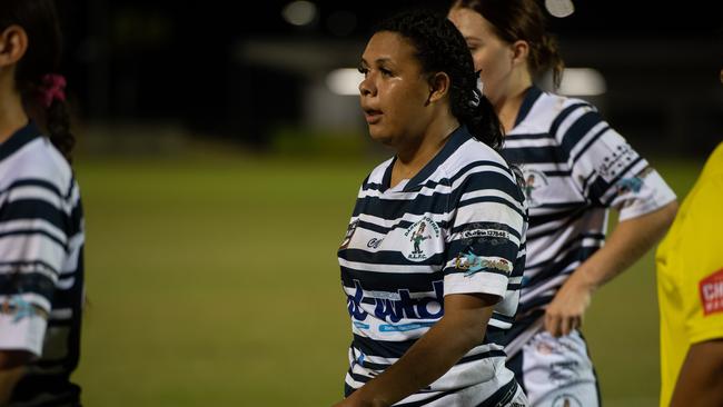 Latoniya Norris as the Darwin Brothers women took on the Palmerston Raiders in Round 12 of the 2023 NRL NT season. Picture: Pema Tamang Pakhrin