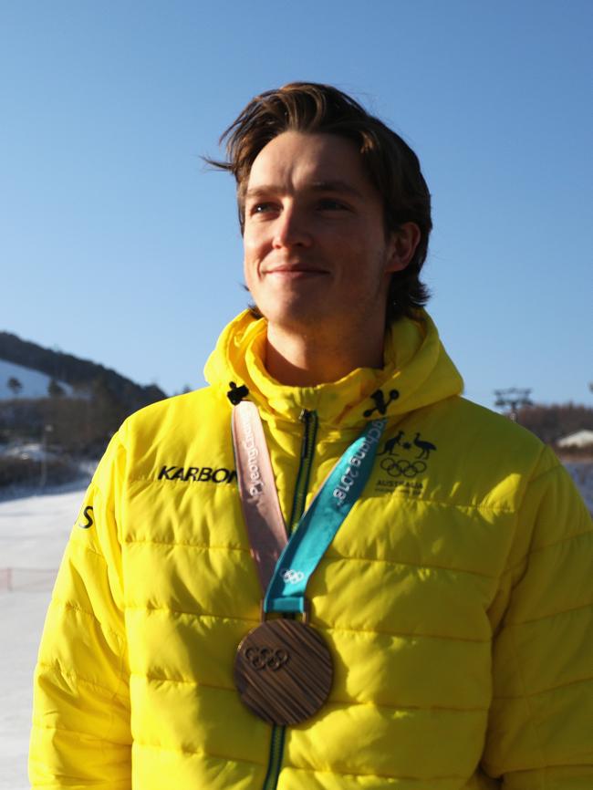 With his bronze medal at Pyeongchang-gun, South Korea. Picture: Getty