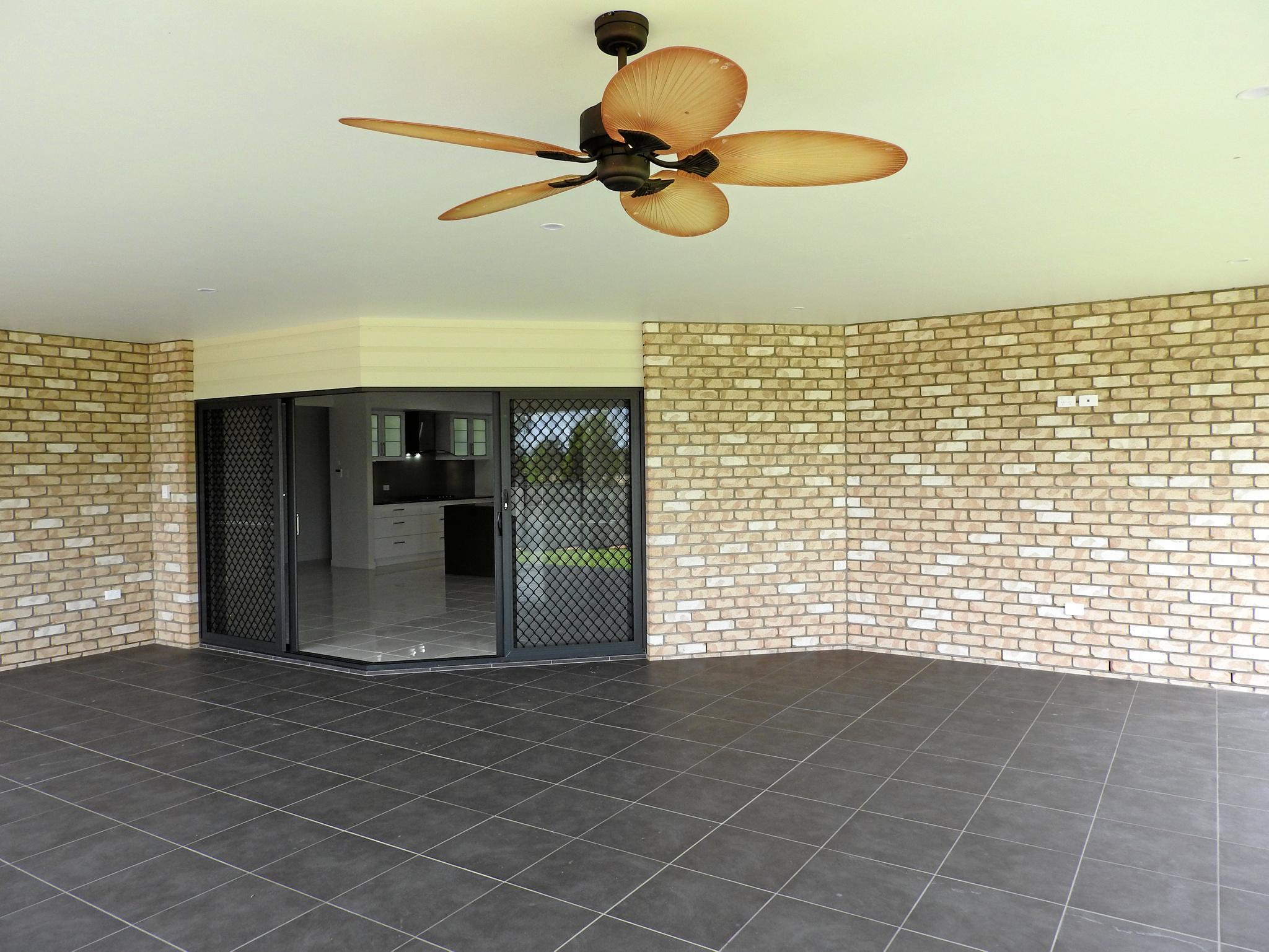 Outdoor patio with ceiling fan. Picture: Contributed