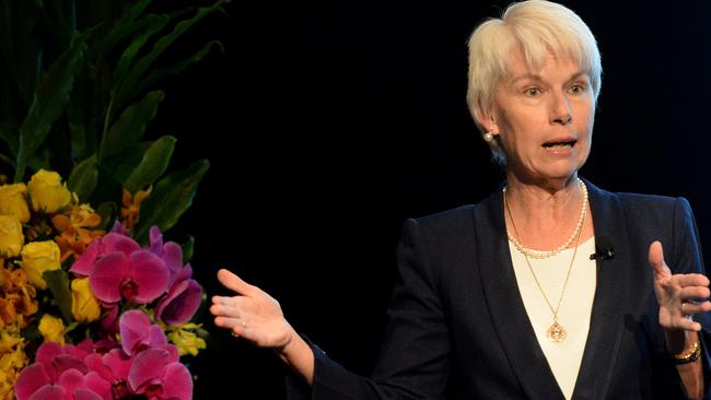 Westpac CEO Gail Kelly speaking at a Ruby event network lunch at The Sofitel in Melbourne. Pictures:Angie Basdekis
