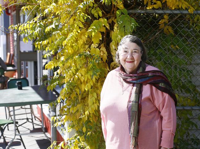 Former1960s air hostess Helen Walne is calling for the Airport upgrade to include an airbridge for older Tasmanians, like herself, who suffer arthritis. Picture: MATT THOMPSON