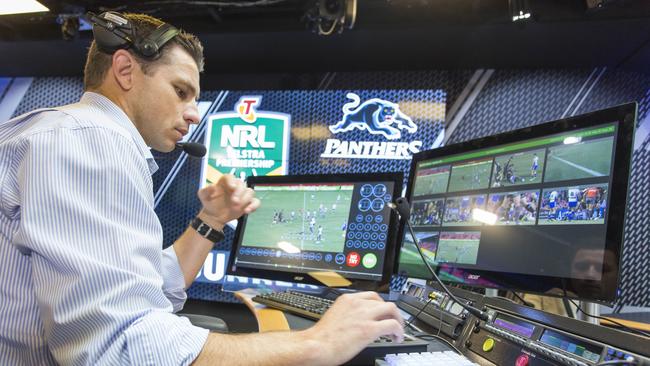 Referees boss Bernard Sutton in the NRL Bunker.