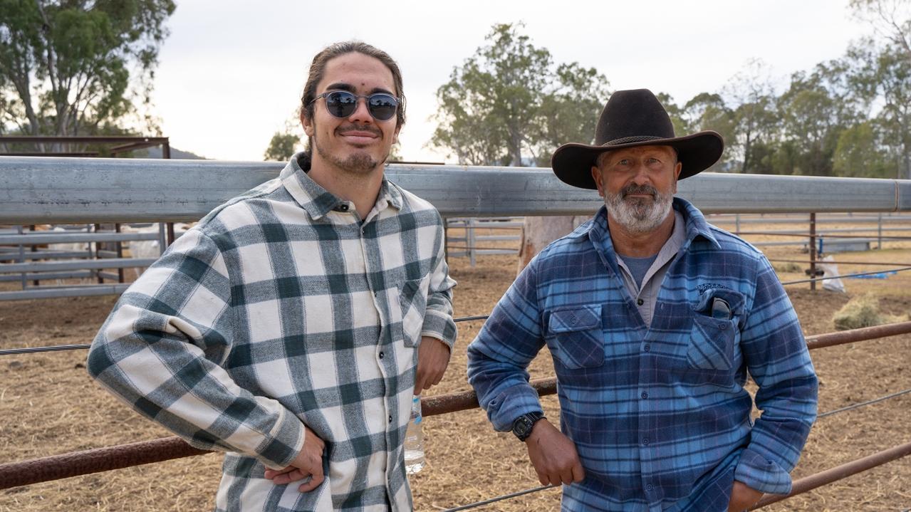 Alec Conway and Johhny Hoarau at the Sunday horse events of the Kilkivan Great Horse Ride. Sunday, July 2, 2023. Picture: Christine Schindler