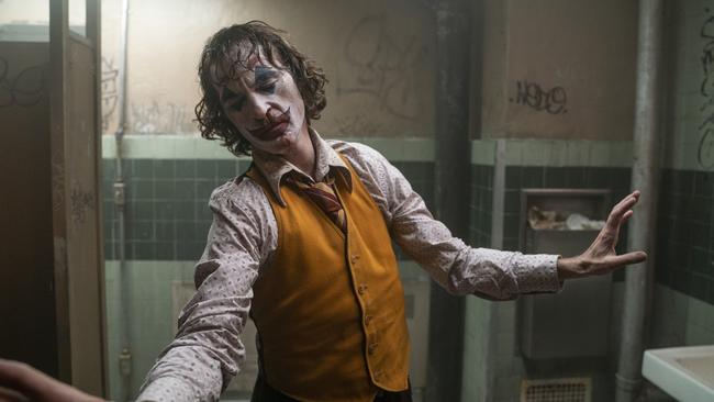 Joaquin Phoenix in Joker, which has received 11 Academy Award nominations including for best picture. Picture: AP