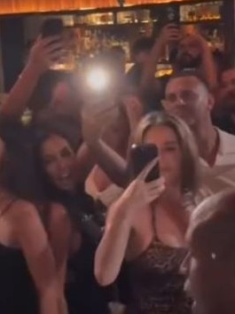 Sydney property heiress Ashlyn Nassif, seen on the right, partied in a leopard print dress over the Australia Day weekend.