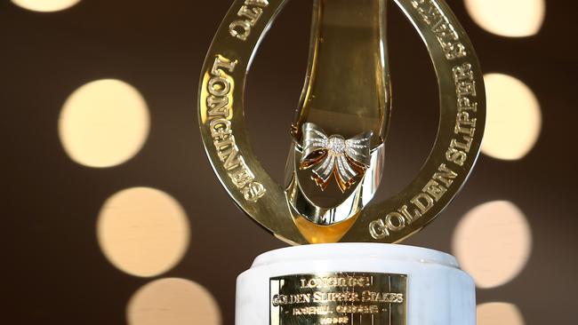 The Golden Slipper trophy. Photo: Jason McCawley/Getty Images.