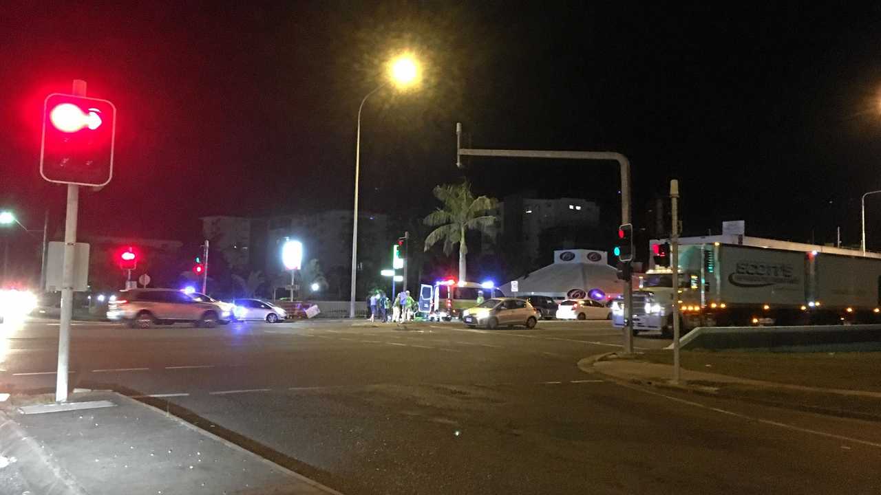 PEDESTRIAN HIT: The man was hit on the corner of Bolsover St and the Bruce Highway. Picture: Contributed