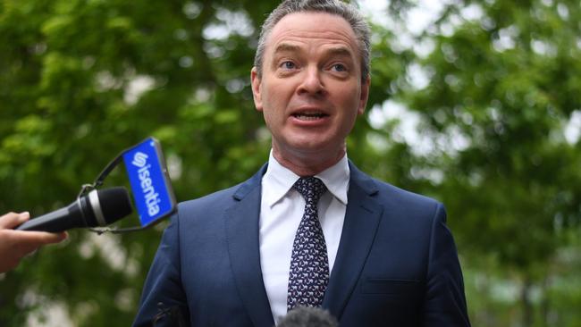 Senior government minister Christopher Pyne has blamed a hacker for liking a gay porn tweet from his official Twitter account. Picture: AAP Image/Lukas Coch.