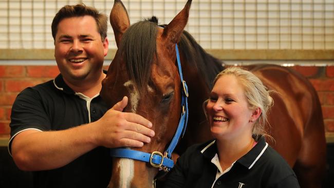 Sydney-based trainers Richard and Laura Litt with rising star Castelvecchio.