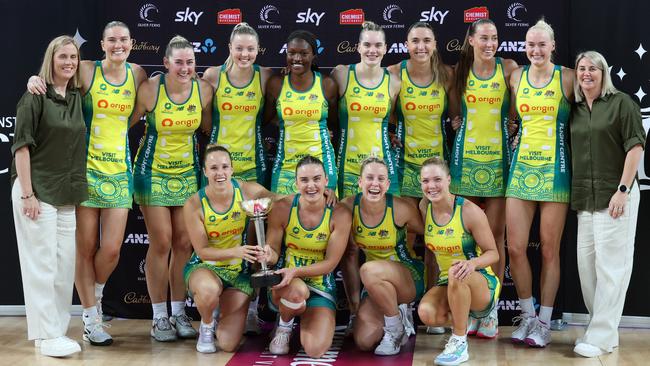 Australia retained the trophy after the 2-2 series draw. (Photo by Fiona Goodall/Getty Images)