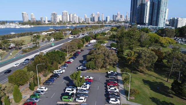 Aerial view of Carey Park at Southport, an area proposed for a new Casino for the Gold Coast. Picture Glenn Hampson