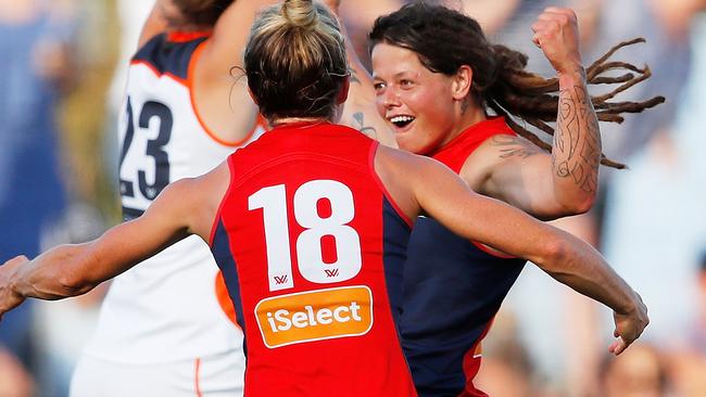 Richelle Cranston booted three goals in Melbourne’s win, including the matchwinner. Picture: Getty