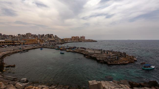 The view over the Mediterranean Sea from the coastline of Alexandria where about 290km north, search operations have sought to locate the wreckage of EgyptAir flight MS840. Picture: Chris McGrath/Getty Images