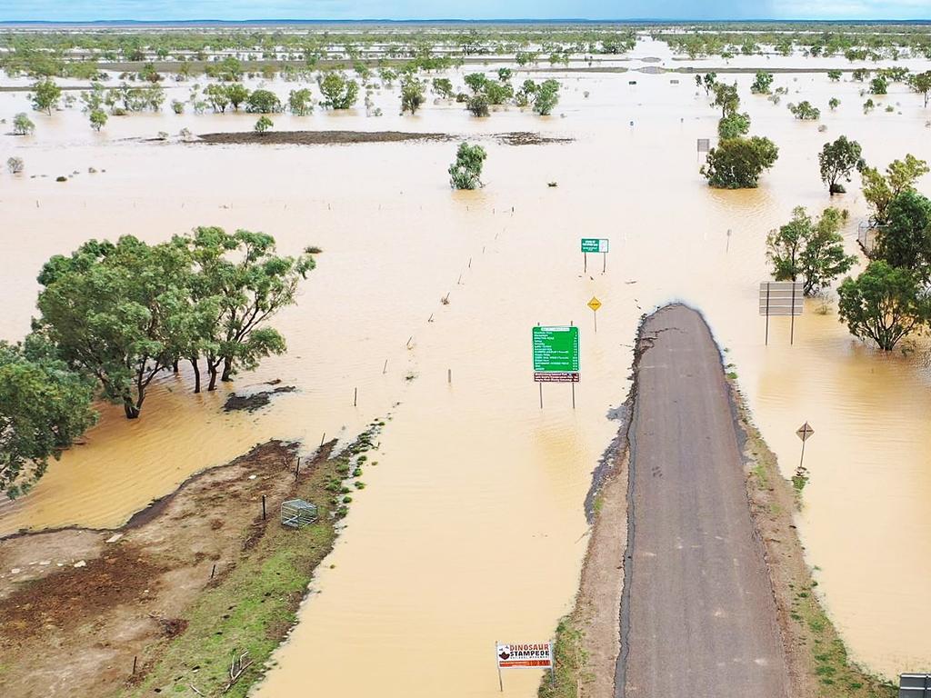 Aerial view of flooding in central western Queensland