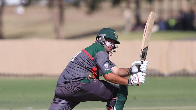 Jarrad Burke batting for his old team, Campbelltown, in 2019.