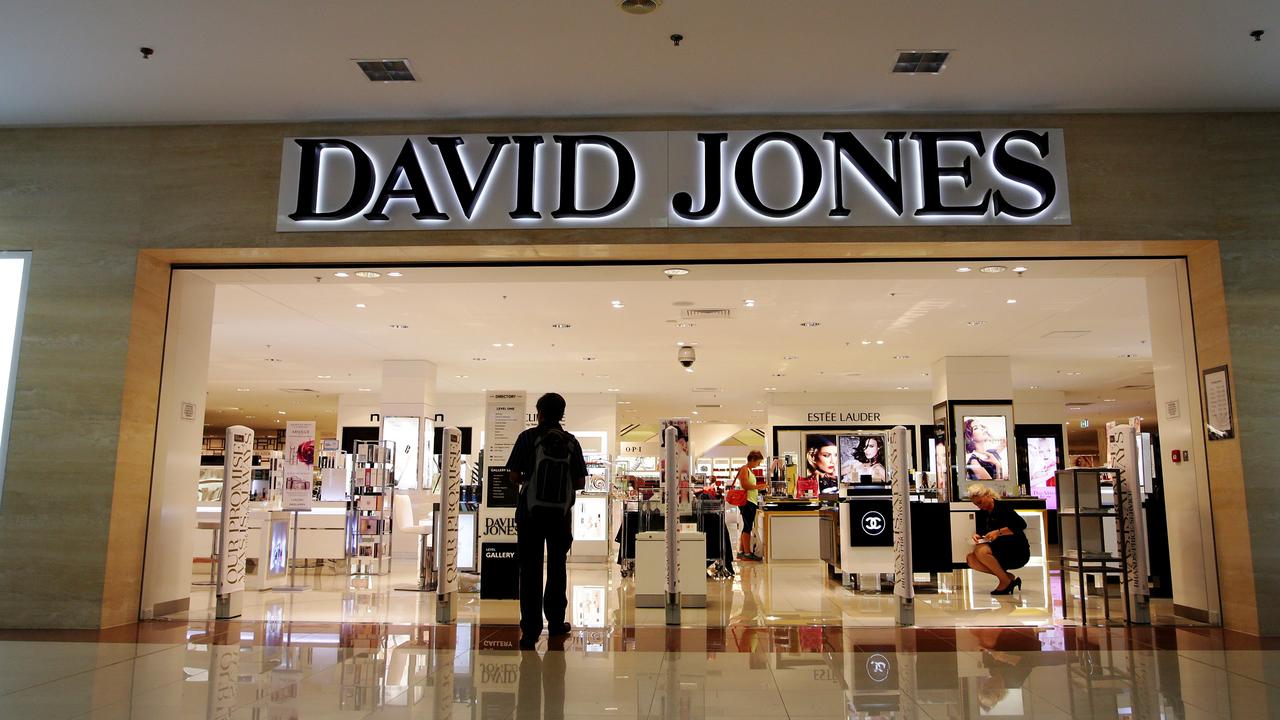 The David Jones Ltd. logo is displayed on the menswear building of