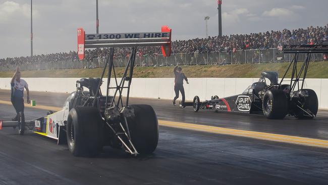 Recent events at the motorsport park have been a success like the Top Fuelers on the Dragway at the Bend during the Spring National Drag Championships in October. Picture: Supplied