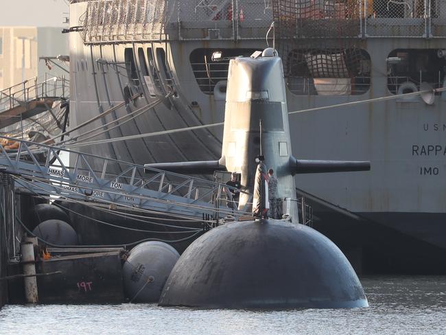 An Australian Collins Class sub at Hamilton in Brisbane. Picture: Peter Wallis