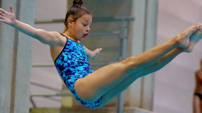 Champion diver Mariah Photi training at the Aquatic Centre in Sydney Olympic Park.Picture: Angelo Velardo