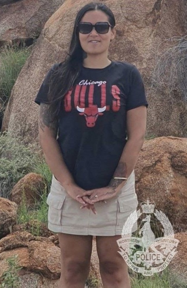 Alice Springs woman Angie Fuller has been missing since January 9, sparking concerns for her welfare. She was last seen wearing a black Nike singlet and a cream singlet. Picture: Supplied