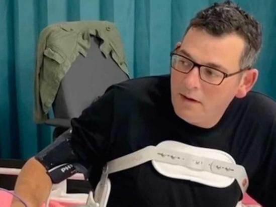 Social media image of Victorian Premier Daniel Andrews. "Good to get out of ICU and settled in new digs.Thanks for all your messages and well wishes. It really means a lot."