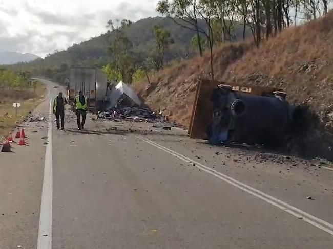 Fatal truck crash on the Bruce Highway at Stuart, November 24, 2020.