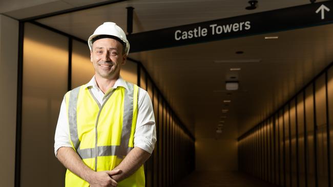 Eddie Paynter, Castle Towers Centre Manager, at the entrance to the tunnel from Castle Hill Station which will open directly into the new development at Castle Towers.