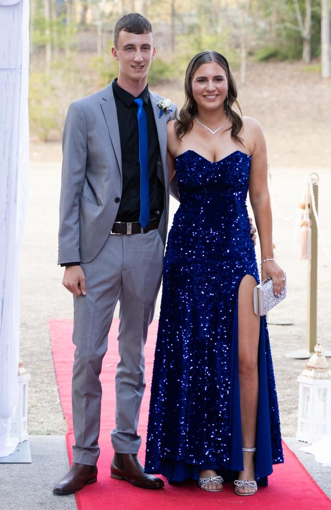 Sophie Tramacchi and Harry Robinson arrive at the Gympie State High School formal 2023. November 16, 2023. Picture: Christine Schindler