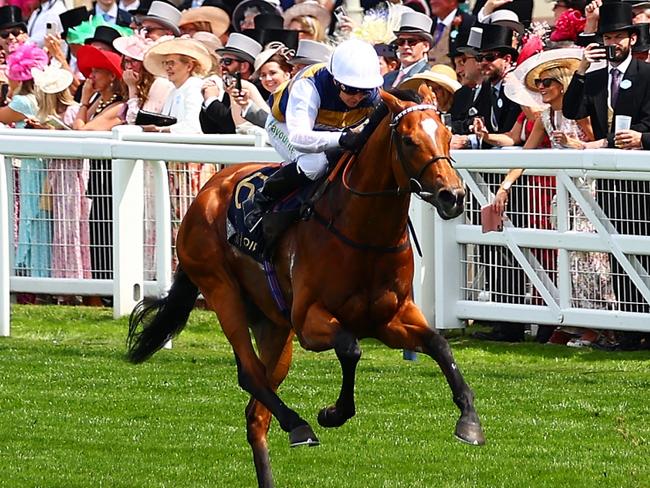 ASCOT, ENGLAND - JUNE 18: Silvestre De Sousa riding Charyn wins The Queen Anne Stakes opening race during Royal Ascot 2024 at Ascot Racecourse on June 18, 2024 in Ascot, England. (Photo by Bryn Lennon/Getty Images)