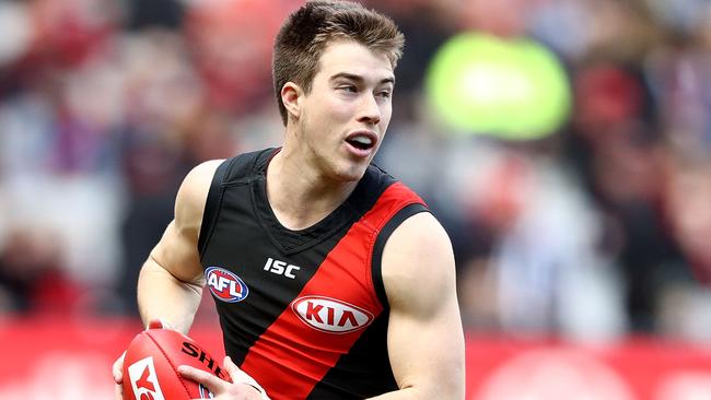 Zach Merrett can accept a one-match ban for striking Lachie Plowman in the weekend’s win over Carlton. Picture: Getty Images